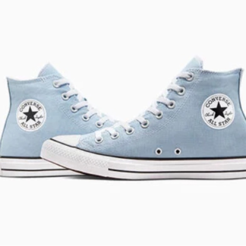 Converse Beige High Top Sneakers-Big Kids Size 3.5-Blue